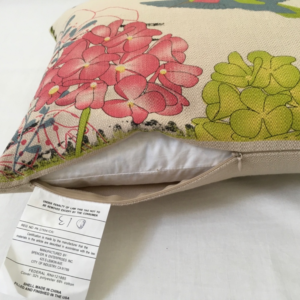 PAIR Colibri Bird Floral Accent Throw Pillows (#1) - Picture 7 of 16